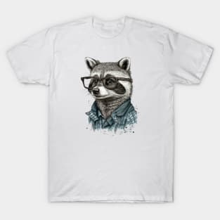 A raccoon with glasses T-Shirt
